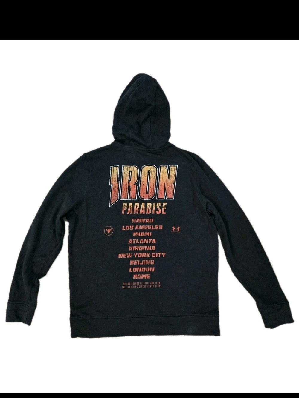 Under Armour Project Rock  Iron Paradise Terry Full Zip Hoodie - Black - Men’s L